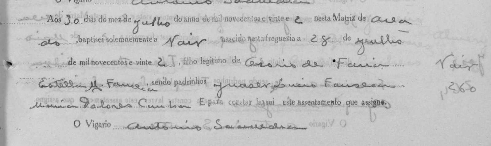 Batismo de Nair